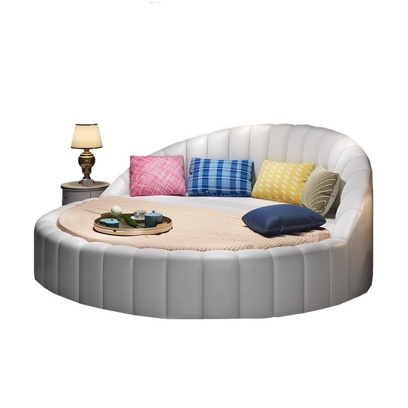 modern bed double king size round upholstered bed bedroom furniture luxury round bed