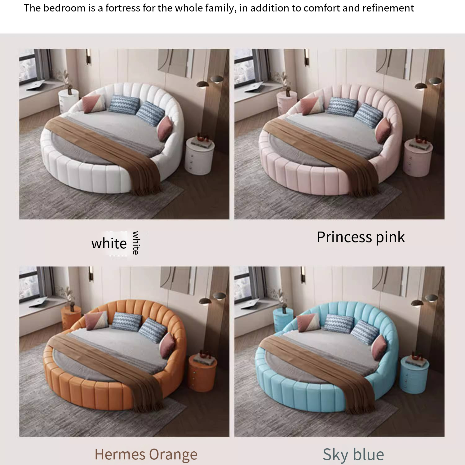 modern bed double king size round upholstered bed bedroom furniture luxury round bed