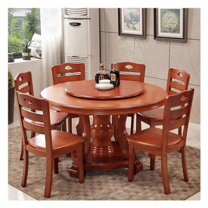 solid wood rotating dining table dining table and chair set restaurant furniture round dining table