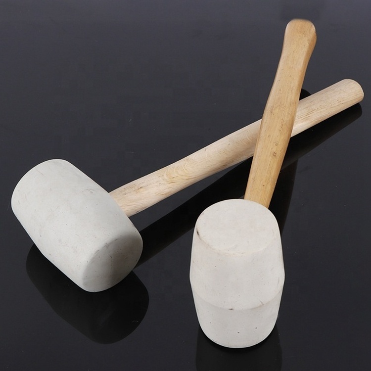 YTH Wooden Handle White Rubber Nylon Mallet Hammer