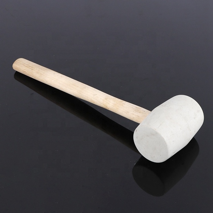 YTH Wooden Handle White Rubber Nylon Mallet Hammer