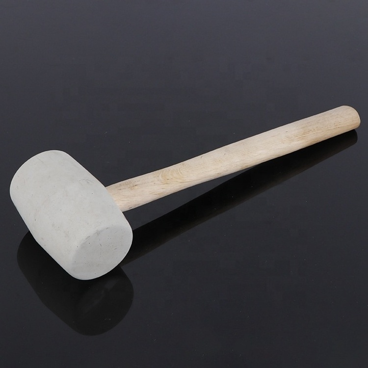 YTH Wooden Handle White Rubber Nylon Mallet Hammer