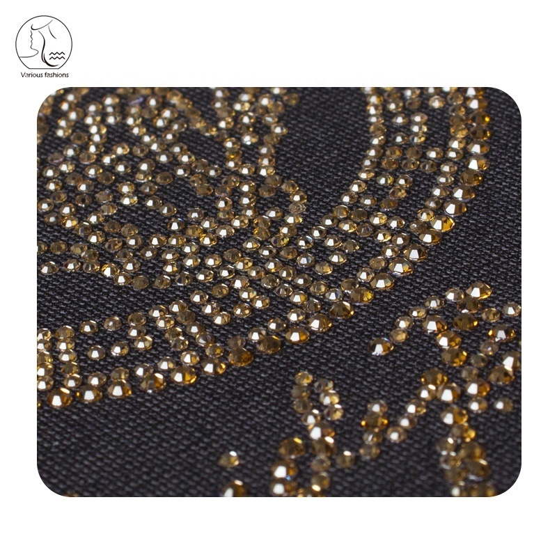 Yunshang on for Dress Scarf Trousers Hot Fix Rhinestones Motif Crystal Pearl Hotfix Heat Transfer Design Iron Glass Opp Bag