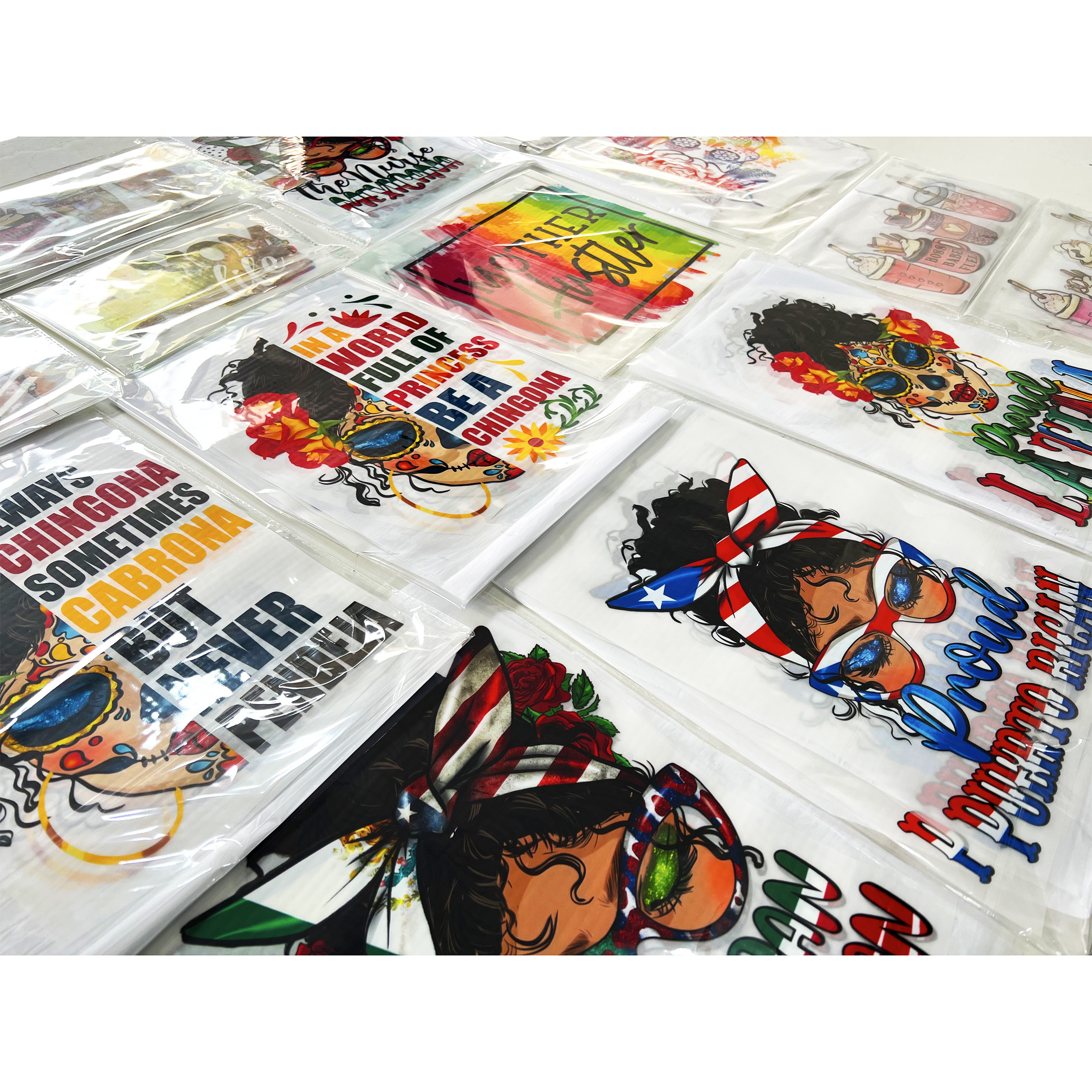 Yunshang Wholesale custom STICKER dtf tshirt stickers dtf heat transfer screen vinyl transfers high quality logo