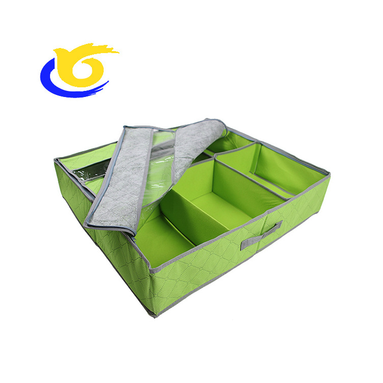 6  Pairs Underbed Container bamboo Solution Shoes Box Bins with Clear Lid underbed storage boxes shoes organiser