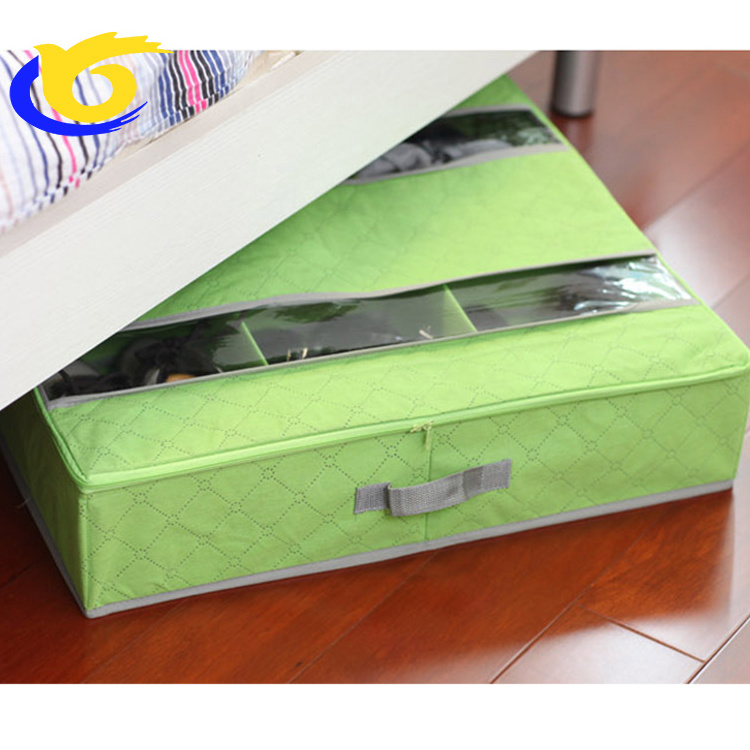 6  Pairs Underbed Container bamboo Solution Shoes Box Bins with Clear Lid underbed storage boxes shoes organiser