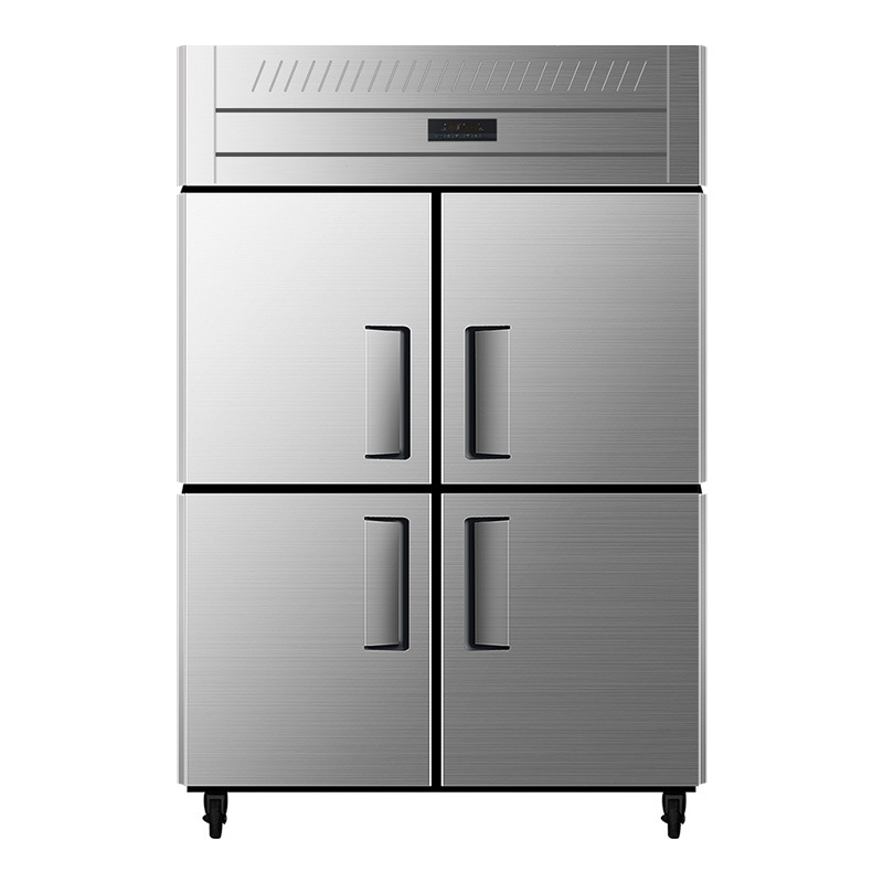 Stainless Steel Freezer Restaurant Refrigerator 4 Doors Refrigerators Commercial Fan Cooling Upright Freezer