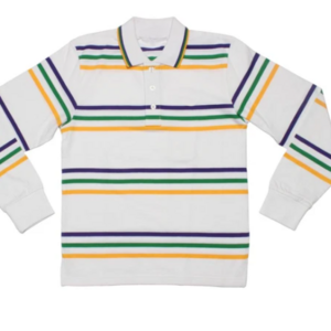 Boys' Long Sleeve Polo Shirt - Striped Cotton Top for Versatile School and Playwear