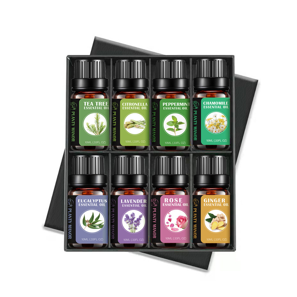 pure organic Aromatic Essential Oil Gift Set 8PCS 10ml essential oil