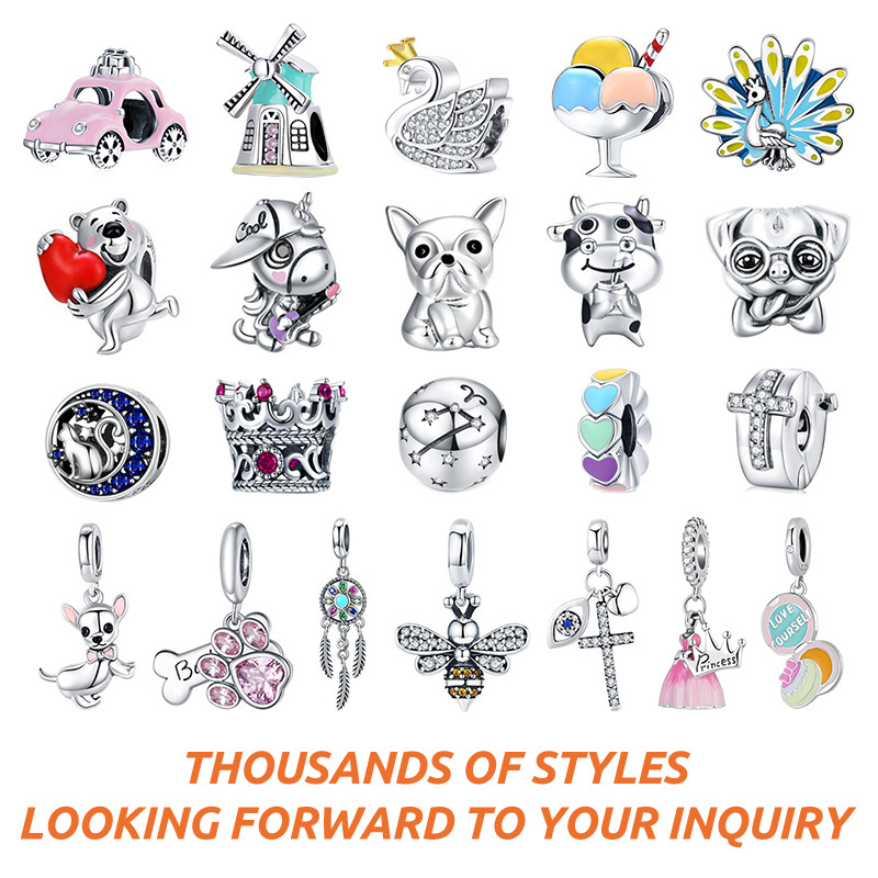 Thousands Of In Stock Wholesale Charms 925 Sterling Silver DIY Pendant Designer charms for diy Bracelet jewelry making