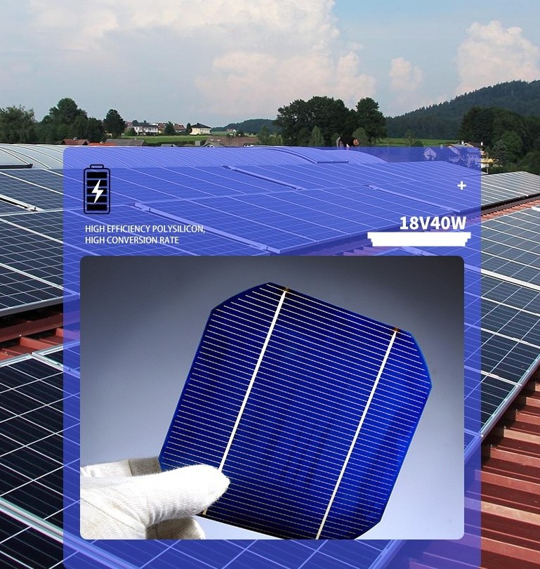 40w solar panel charging monocrystalline silicon glass solar panel 18V power generation panel