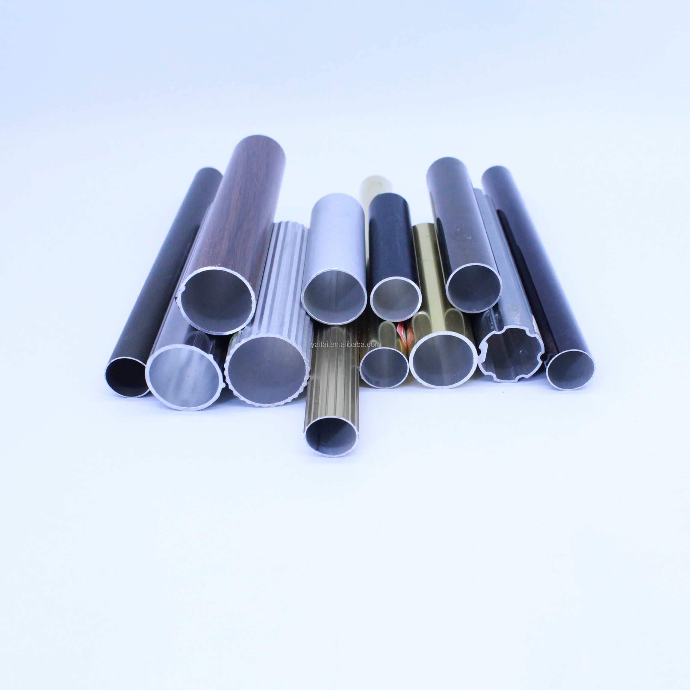 tubes aluminium profile  pipe  decorative aluminium profile anodized/oxidized bright shiny paint brush wooden print round