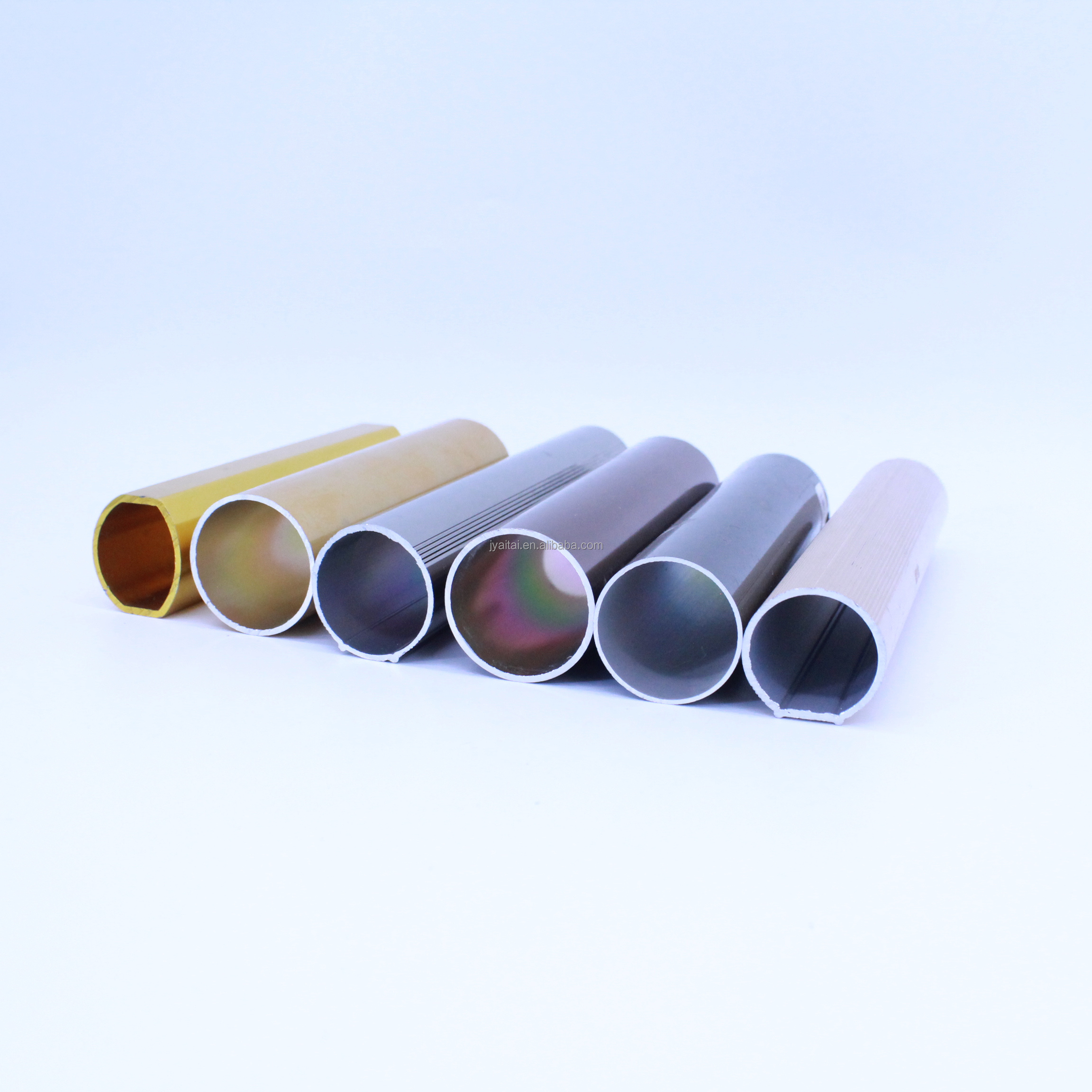 tubes aluminium profile  pipe  decorative aluminium profile anodized/oxidized bright shiny paint brush wooden print round