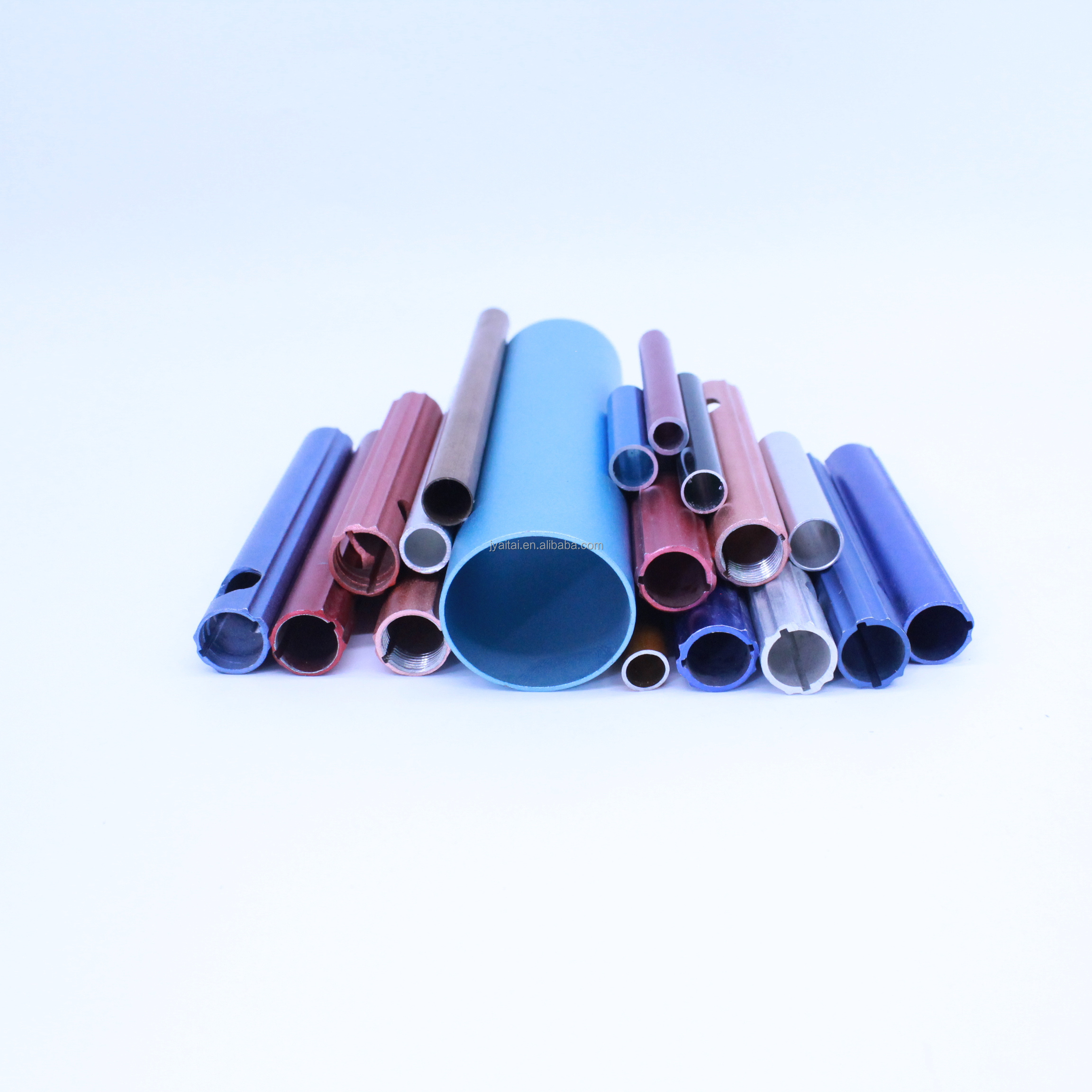 tubes aluminium profile  pipe  decorative aluminium profile anodized/oxidized bright shiny paint brush wooden print round