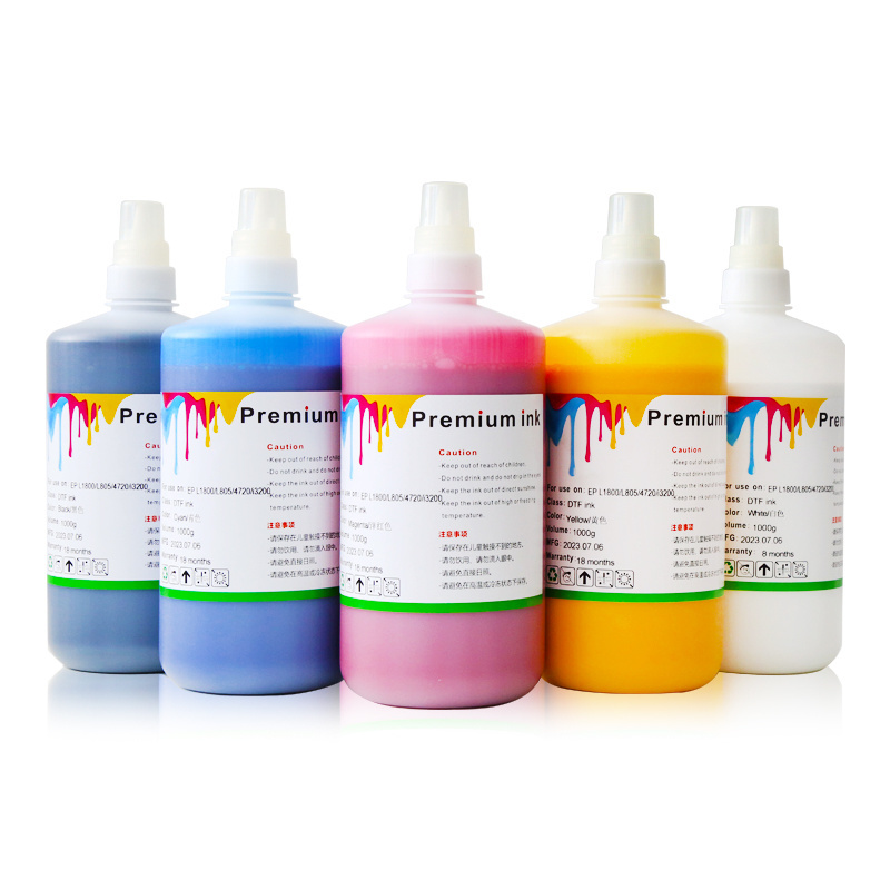 CHENHAO Ocbestjet Manufacturer 5 Colors 1000ML Water Based DTF Pigment Ink For Epson XP600 L1800 L1805 P600 P800 DX5 4720 I3200