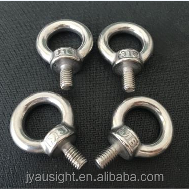 High Quality High Polished Stainless Steel AISI304 AISI316 DIN580 Lifting Metric Eye Bolts