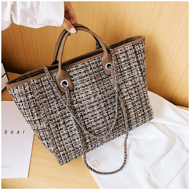 BN238-398- Women's Hot Sale Shoulder Tote Bag Large Capacity Plaid Chain Bucket Bag Lady Luxury Handbags bag