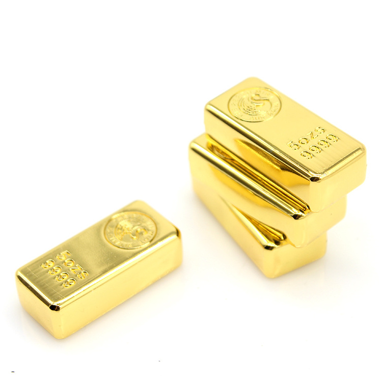 Best Selling Metal Bullion Souvenir 24k Gold Bar Gold Plated Square Coin Handicraft