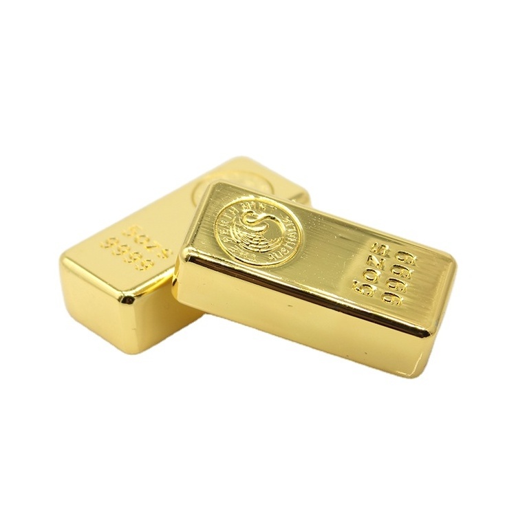 Best Selling Metal Bullion Souvenir 24k Gold Bar Gold Plated Square Coin Handicraft