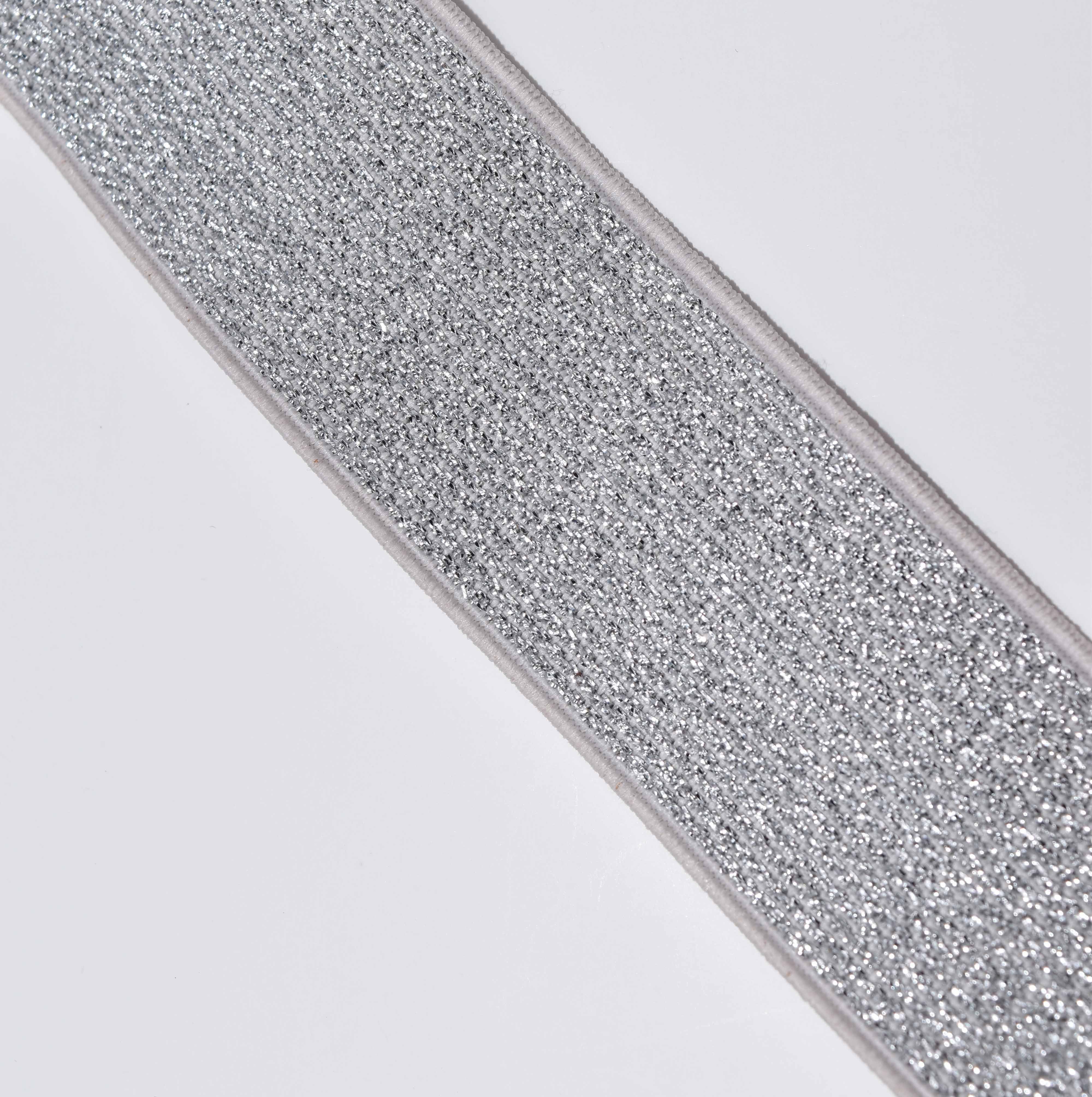 Woven golden elastic webbing glitter elastic band for garment accessories