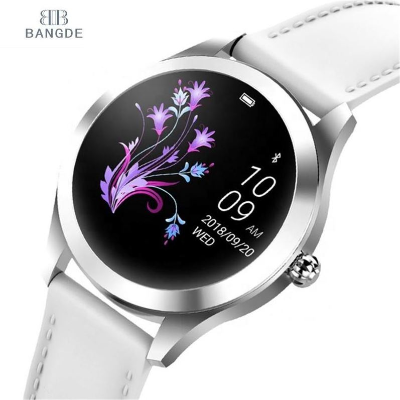 KW10 Best most fashionable cheapest girls slim mobile smart wrist jav oem leather waterproof android watch phone