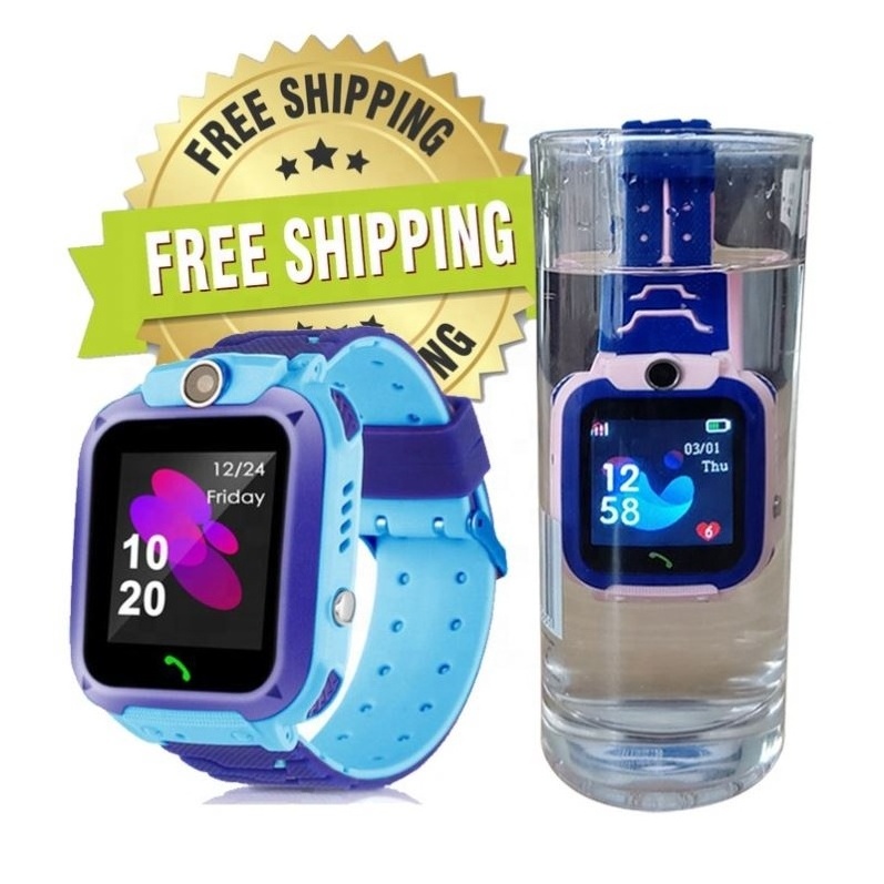 free shipping's items Q12 Children's Smart Watch SOS Phone Watch For Kids Sim Card Photo Function Waterproof IP67 Kids Watch