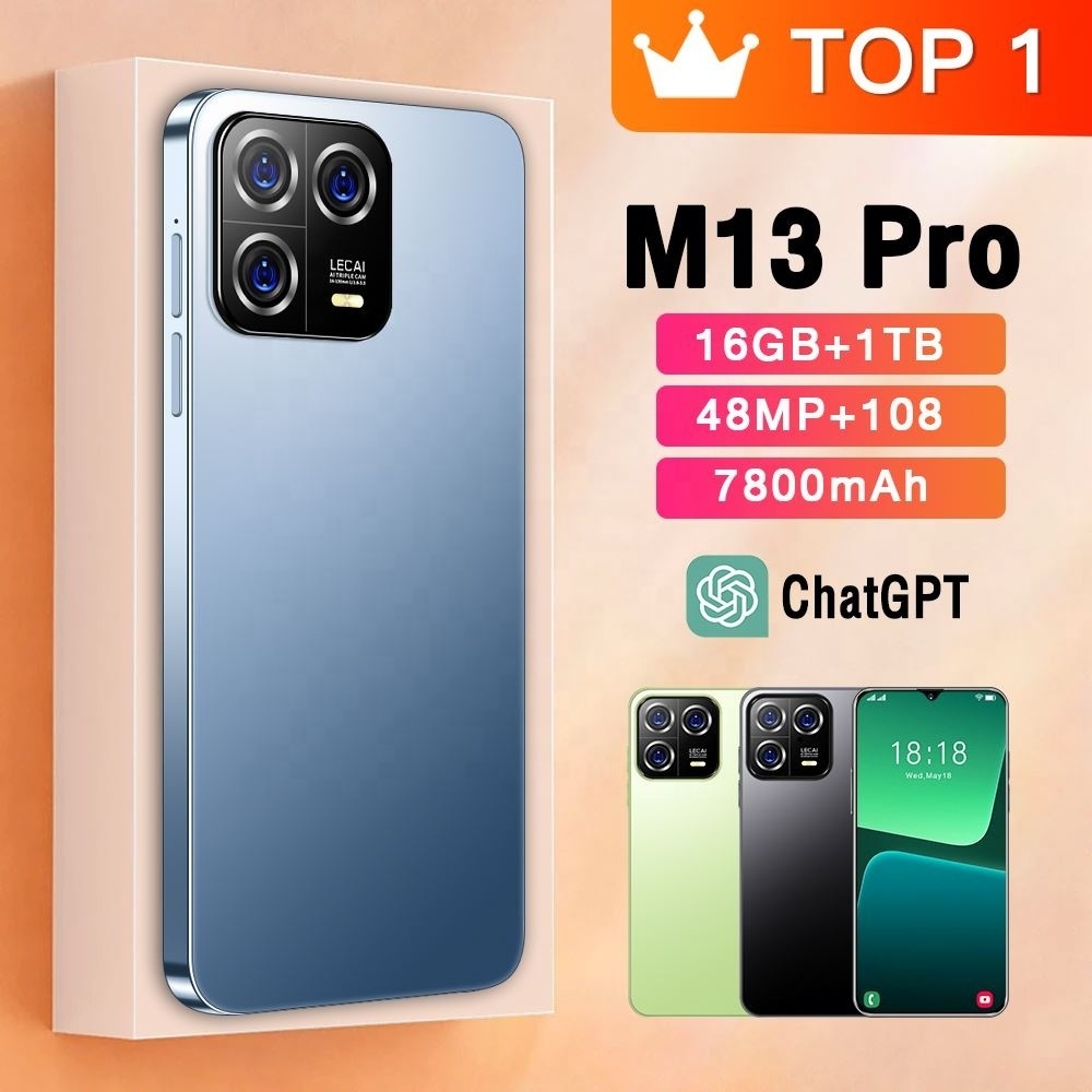 The most favorable price for M13PRO over 16GB+1TB Android smartphone with 7800mAh battery support for 4G 5G networks phones