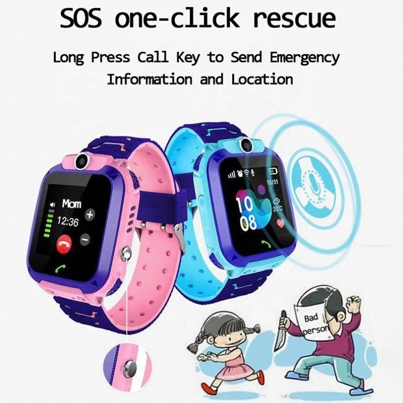 free shipping's items Q12 Children's Smart Watch SOS Phone Watch For Kids Sim Card Photo Function Waterproof IP67 Kids Watch