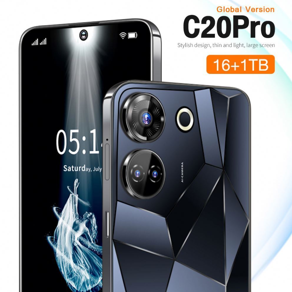 Full Display 7.3Inch Smartphones HighQuality C24 pro Unlock Best Gaming 16gb Android Slim Rugged Tecno camon 19 pro Mobile Phone