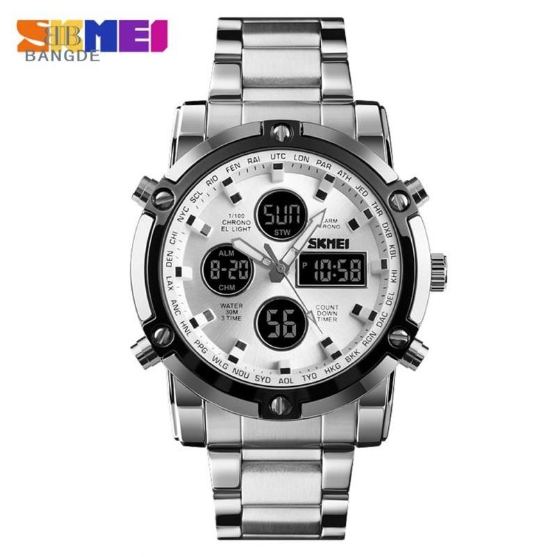 Top Brand Luxury 3time 3atm Water Resistant Mens Watches Metal Relojes Hombre Wrist Stopwatch