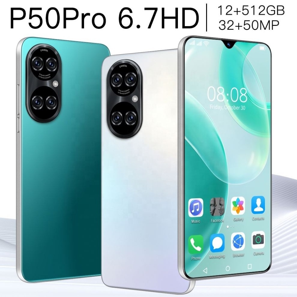 Hot Selling P50 PRO MAX 12GB+512GB 6.7 Inch P50 PRO MAX Full Display Android 11.0 Mobile Cell Smart Phone Android Phone