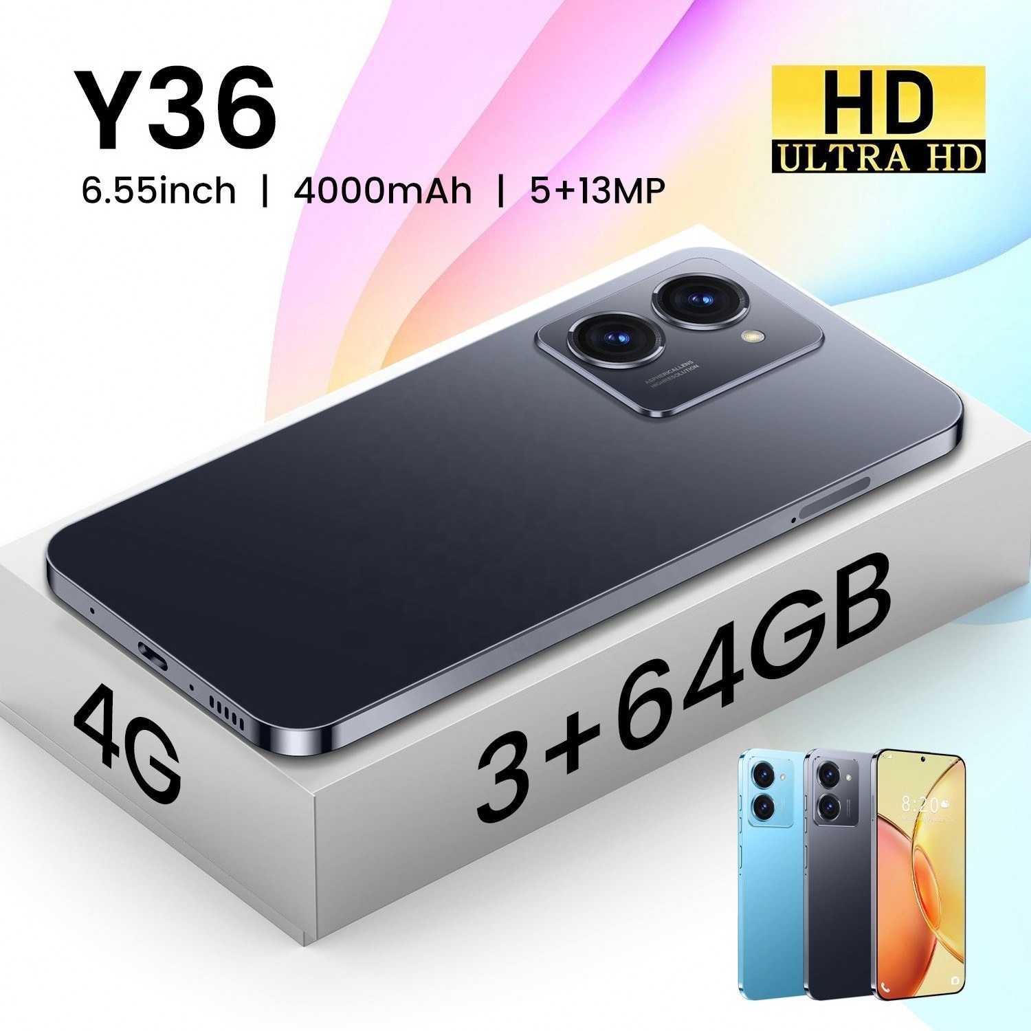 Wholesale VIVO Y36 3+64GB Android Smartphone 4G Mobile Phone 5G Cellular LCD Display 2K GSM LTE CDMA WCDMA Android 10 OS