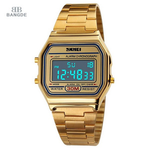 Digital watch SKMEI 1123 hot selling thailand watches men watch case stainless steel rose gold