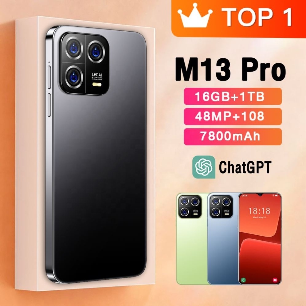 The most favorable price for M13PRO over 16GB+1TB Android smartphone with 7800mAh battery support for 4G 5G networks phones