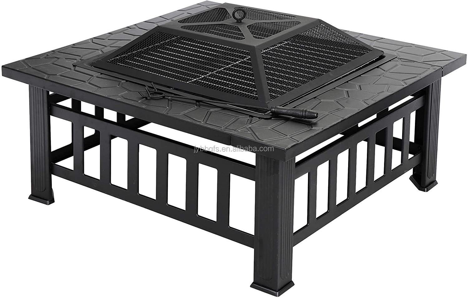 3 in 1 fire pit 32 34 inch outdoor warmer smokeless firepit wood charcoal square fire table with poker and flame screen bonfire