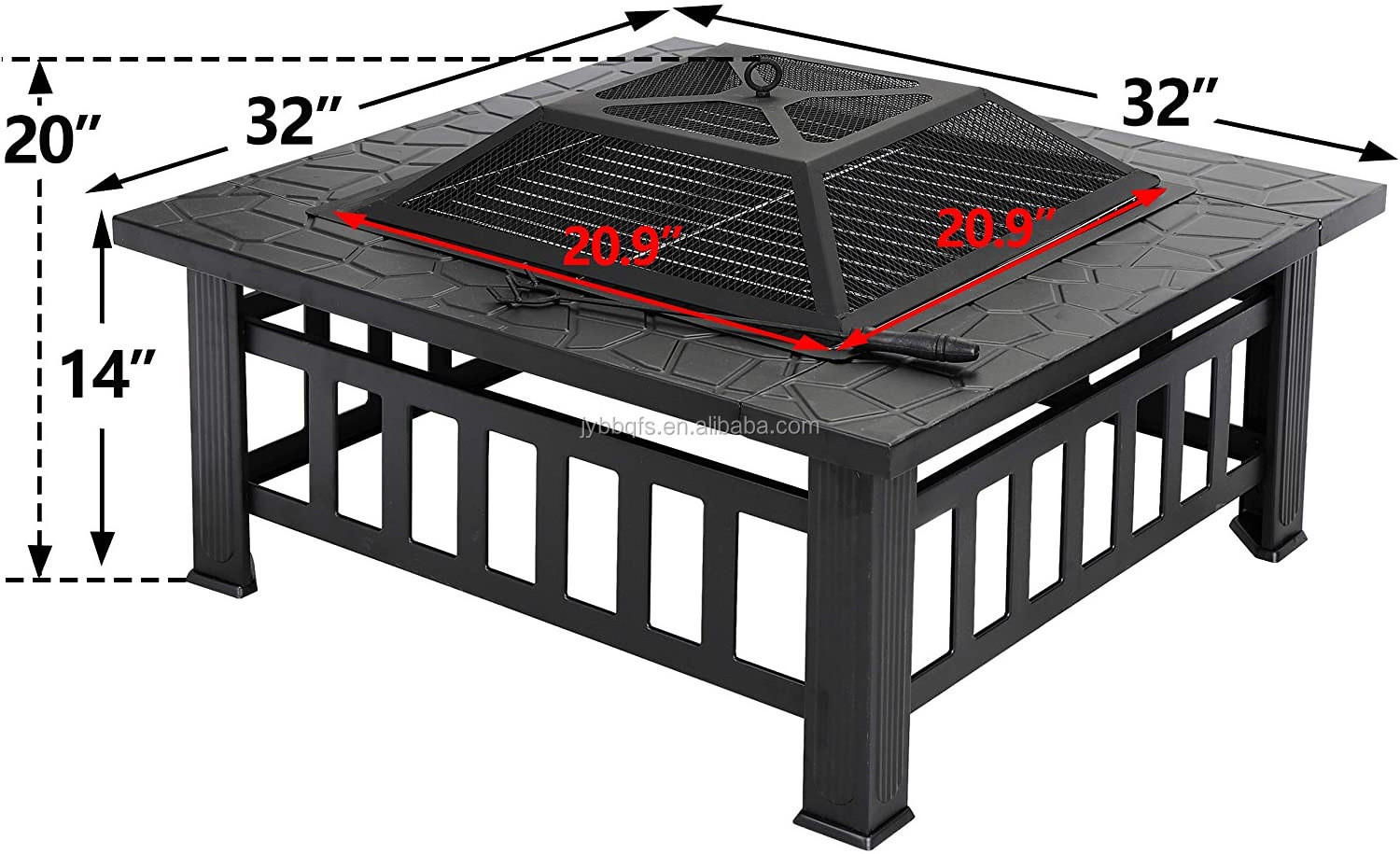 3 in 1 fire pit 32 34 inch outdoor warmer smokeless firepit wood charcoal square fire table with poker and flame screen bonfire