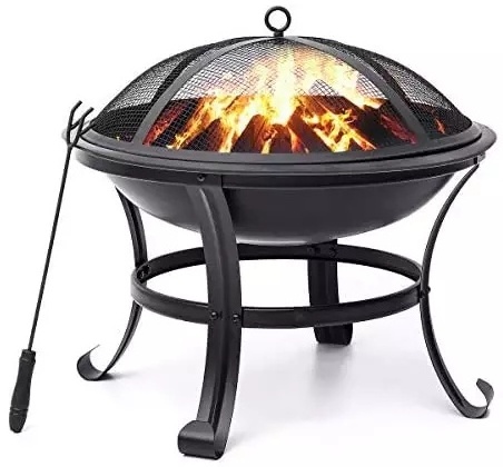 JIANYI Patio Burner Outdoor Heater Wood Charcoal Burning Fir Pit Multi-Size Steel Firepit Stove Round Steel Fire Pits with poker