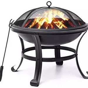 JIANYI Patio Burner Outdoor Heater Wood Charcoal Burning Fir Pit Multi-Size Steel Firepit Stove Round Steel Fire Pits with poker