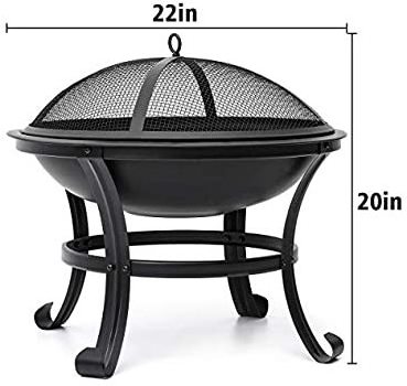 JIANYI Patio Burner Outdoor Heater Wood Charcoal Burning Fir Pit Multi-Size Steel Firepit Stove Round Steel Fire Pits with poker