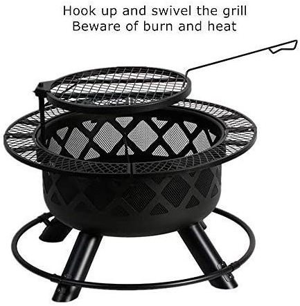 Firepit Garden Product Party Fire Pit Outdoor Wood Burning Camping Fire Place, with Quick Removable Grill