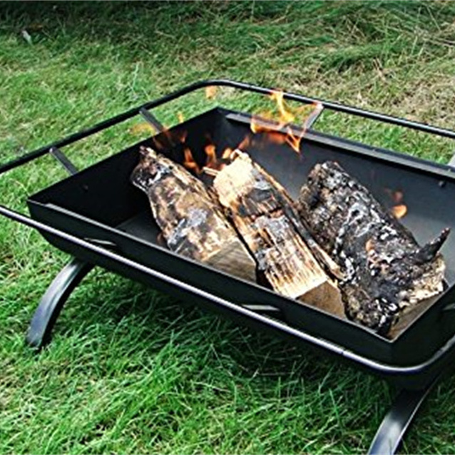 Patio Fire Pit with Steel Grill, 36 Inch Large Wood Burning Firepit for Outside Cooking BBQ Grill Grate, Fireplace 36in