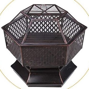 Hexagon Luxury Fireplace Large Size  Firepit Garden Fire Table Wood Charcoal Burning Outdoor Patio Heater Fire Pit