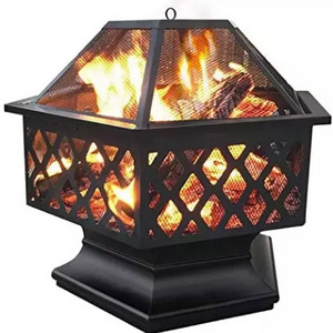 Hexagon Luxury Fireplace Large Size  Firepit Garden Fire Table Wood Charcoal Burning Outdoor Patio Heater Fire Pit