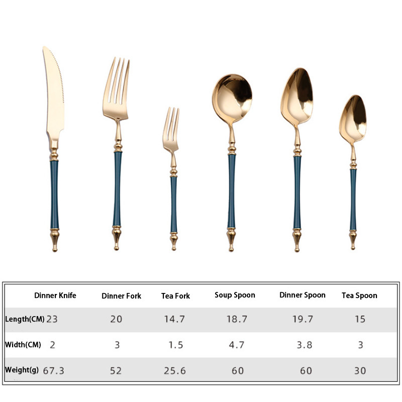 Luxury Gold Stainless Steel 304 Tableware Set Wedding Dinner Knife Spoon Fork Cutlery Set