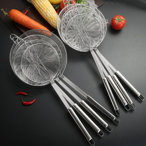 Stainless Steel Pasta Mesh Oil Strainer With Hooker Colander Kitchen Spider Skimmer