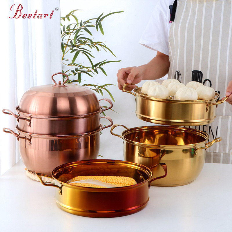 ODM/OEM Top Seller Stainless Steel 3 Layers Food Steamer Basket Soup Cooking Pots