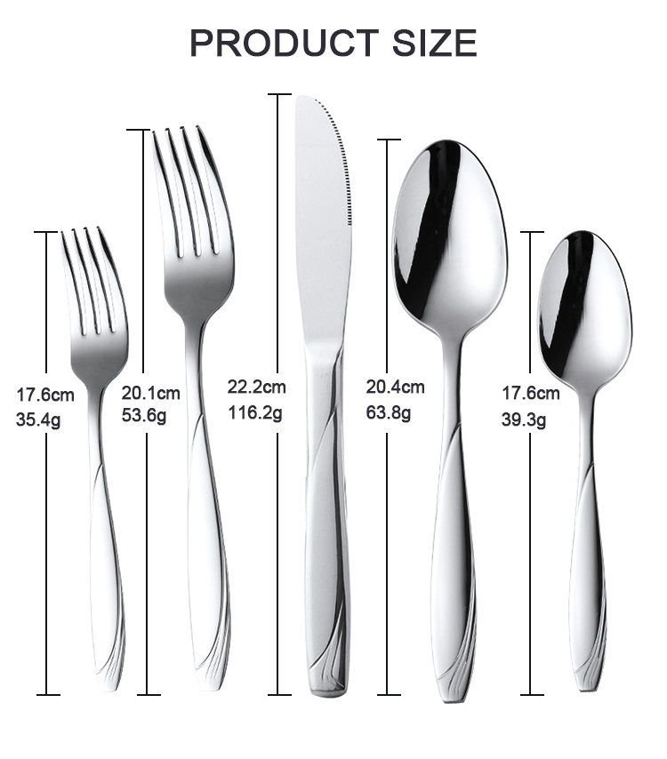 Bulk 5pcs Silver Mirror Polished Flatware Sets Stainless Steel 18/10 Kitchen Silverware Gold Cutlery Set