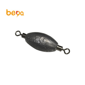 Wholesale Best Price Oval Type Lead Sinkers for Long Fishing Line Fishing Lead Weights with two swivels