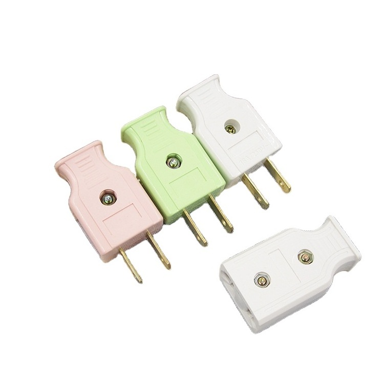 Thailand standard 2 flat pins plug 10A 220V 2 pins power plug socket Cambodia Vietnam two pin plug