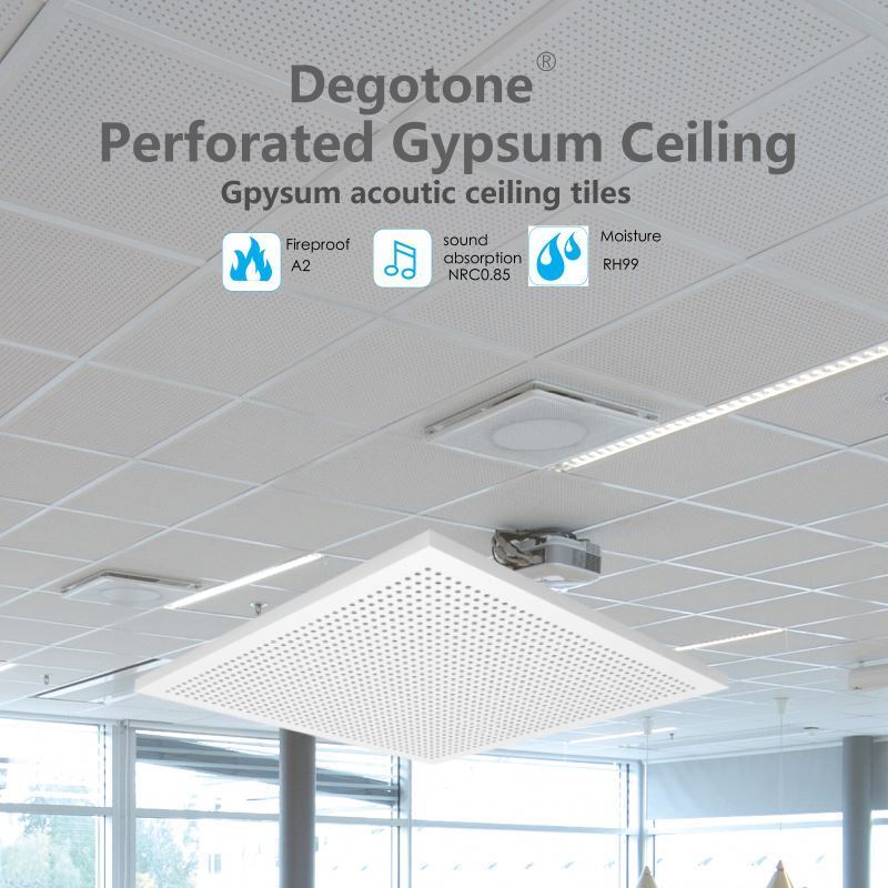 T24 Tegular Edge Acoustic Ceilings Gypsum Ceiling Tiles Metal Grid Tile Perforated Pvc